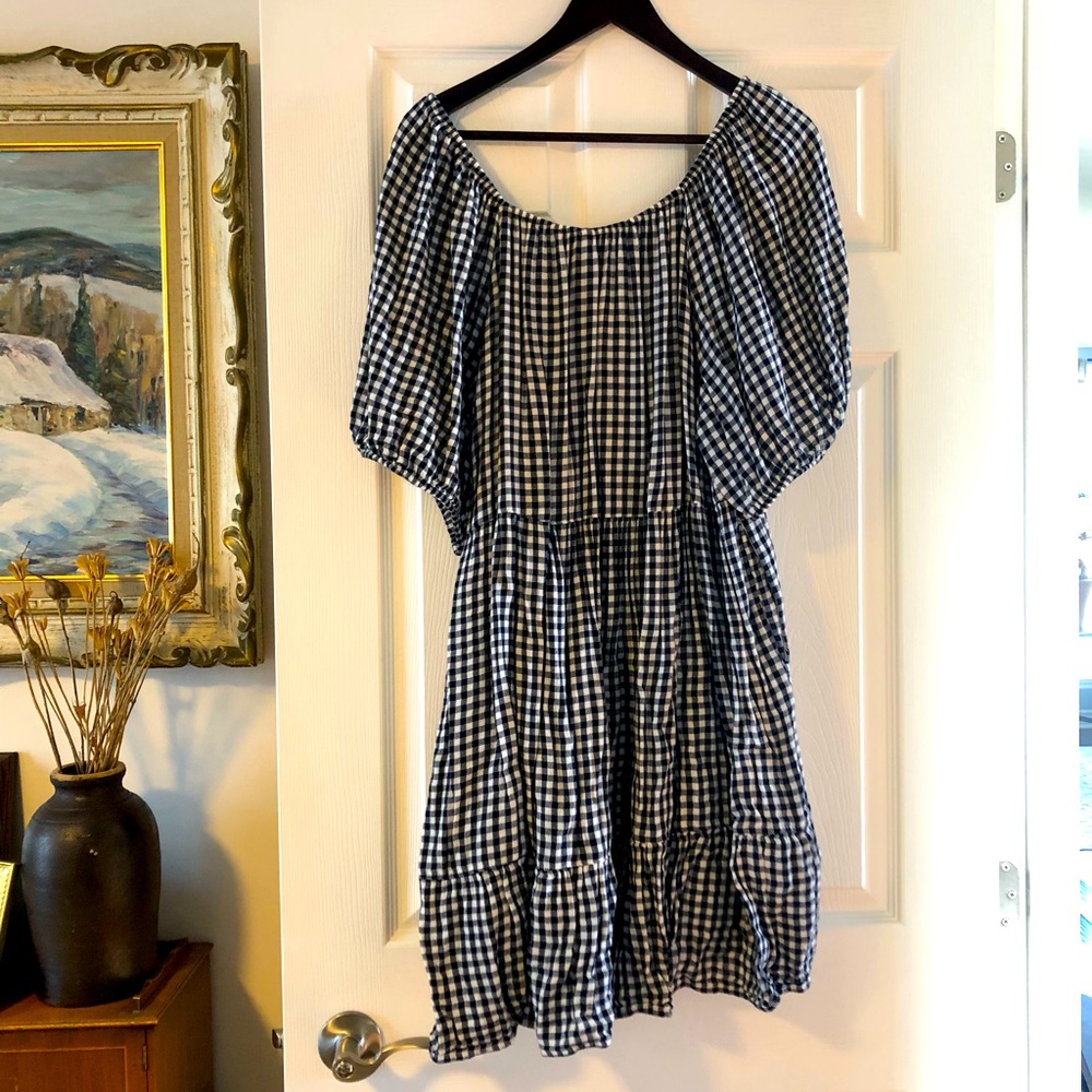 Old Navy XL navy & white gingham summer dress